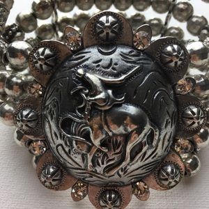Western Cowboy Concho Stretch Bracelet